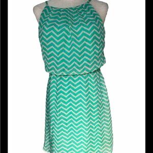 Tacera Women’s PS Green/white Stripe Short Spaghetti Dress, made China,